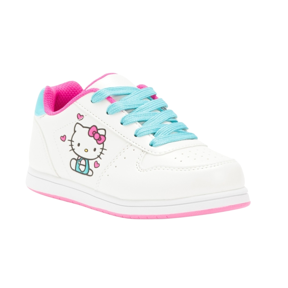 Hello Kitty Court Sneakers White Pink Little Kid Toddler Size 2 And 3 New